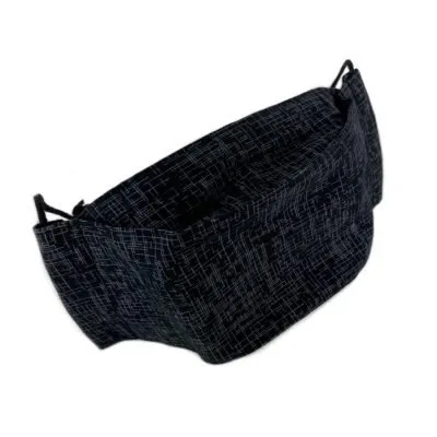 Black and Grey Hatched 3D Mask