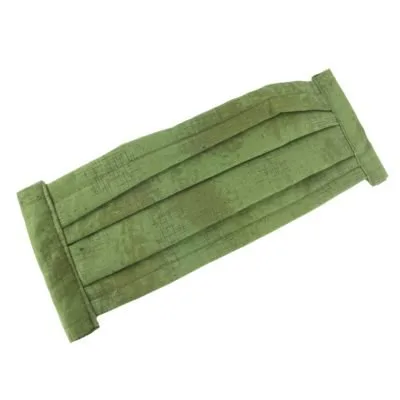 Olive Green Hatch Pleated Unisex Mask